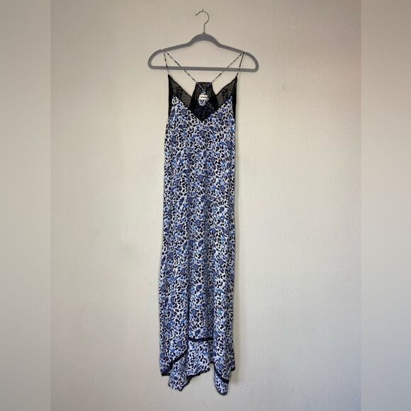 Zadig & Voltaire Risty Spark Maxi Blue Dress Lace Floral Size S - Picture 5 of 7